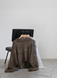 ミックスシャギーショートニット