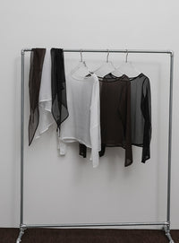 【Et】Sheer Blouse and Scarf Set