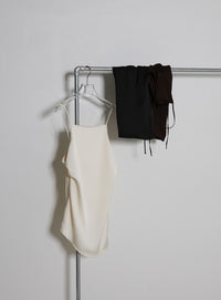 サイドスリットアシンメトリーサテンキャミソール【セットアップ対応】