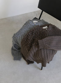 ループデザインダブルジップカーディガン