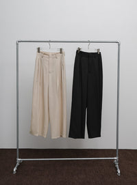 【Et】Two-Tuck Wide Strech Pants