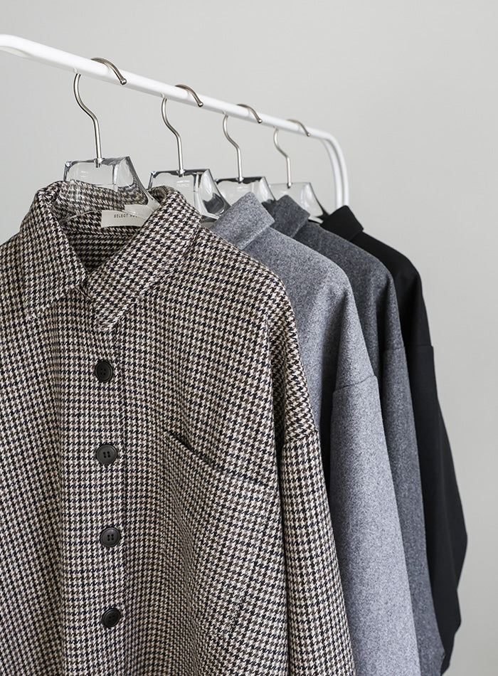 フェイクウールシャツジャケット