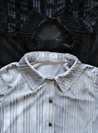 ランダムストライプベロアシャツ