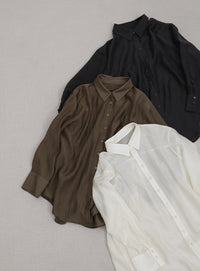 オーバーサイズワッシャーシアーシャツ