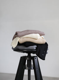 スリーブスリットプチハイリブニット