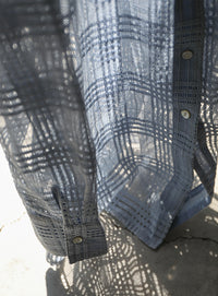 チェックレースオーバーシャツ