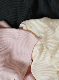 2WAYクルーネックリブシンプルカーディガン