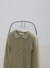 スリムラインメッシュカーディガン