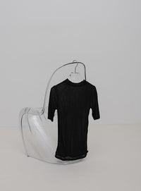 ボトルネックシアーTシャツ