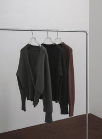 【Et】Wrap Knit Top