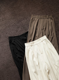【Et】Two-tuck Wide Pants