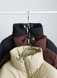 チェックスタンドカラーショートダウン