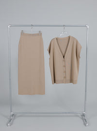 【Et】Oversized V-neck Knit Vest
