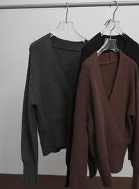 【Et】Wrap Knit Top