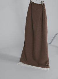 【Et】Lace-Layered Back Slit Skirt