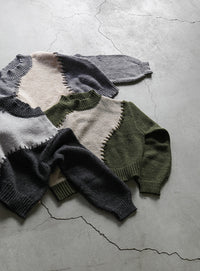 ハンドステッチバイカラーニット【SALE】