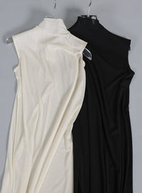 【Et】2Way Sheer Net Mock Neck Onepiece
