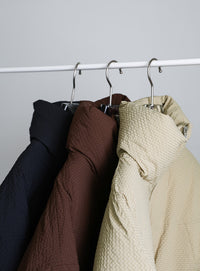 チェックスタンドカラーショートダウン