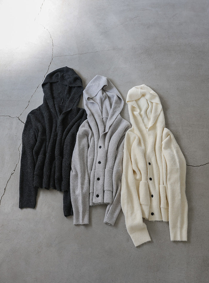 フーディーニットカーディガン