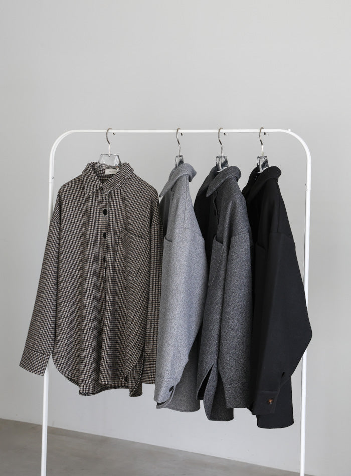 フェイクウールシャツジャケット