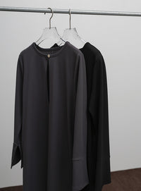 【Et】Botton Design Cut georgette I-line Onepiece
