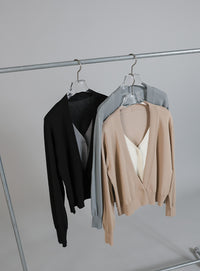 【Et】Layered Knit Cardigan