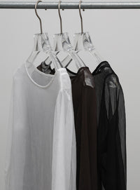 【Et】Sheer Blouse and Scarf Set
