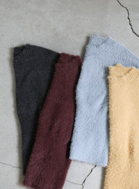 フェザーニットクルーネックトップス