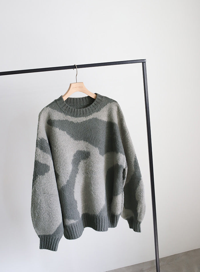 ニュアンス柄シャギーニット