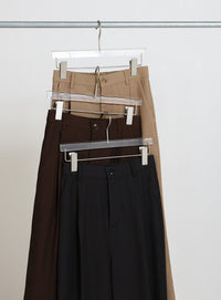 センタープレスワイドストレートスラックス