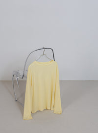 スラブシアークルーネックトップス