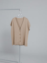 【Et】Oversized V-neck Knit Vest