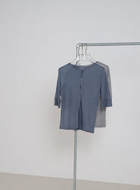 シアーテレコボタンアップトップス