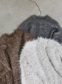 ミックスシャギーショートニット