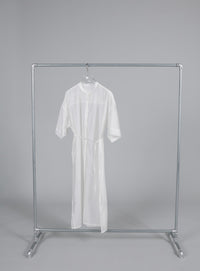 【Et】Half-sleeve Band Collar Sheer Shirt Onepiece