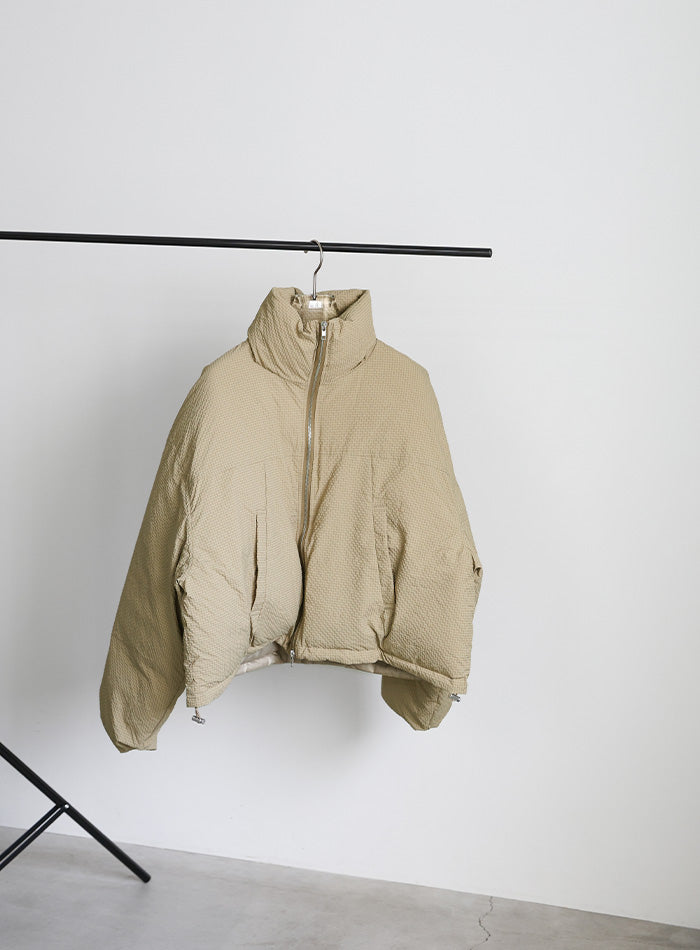 チェックスタンドカラーショートダウン