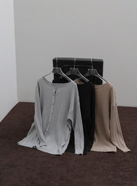 【Et】Muitiway Random Rib Knit Cardigan