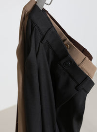 センタープレスワイドストレートスラックス