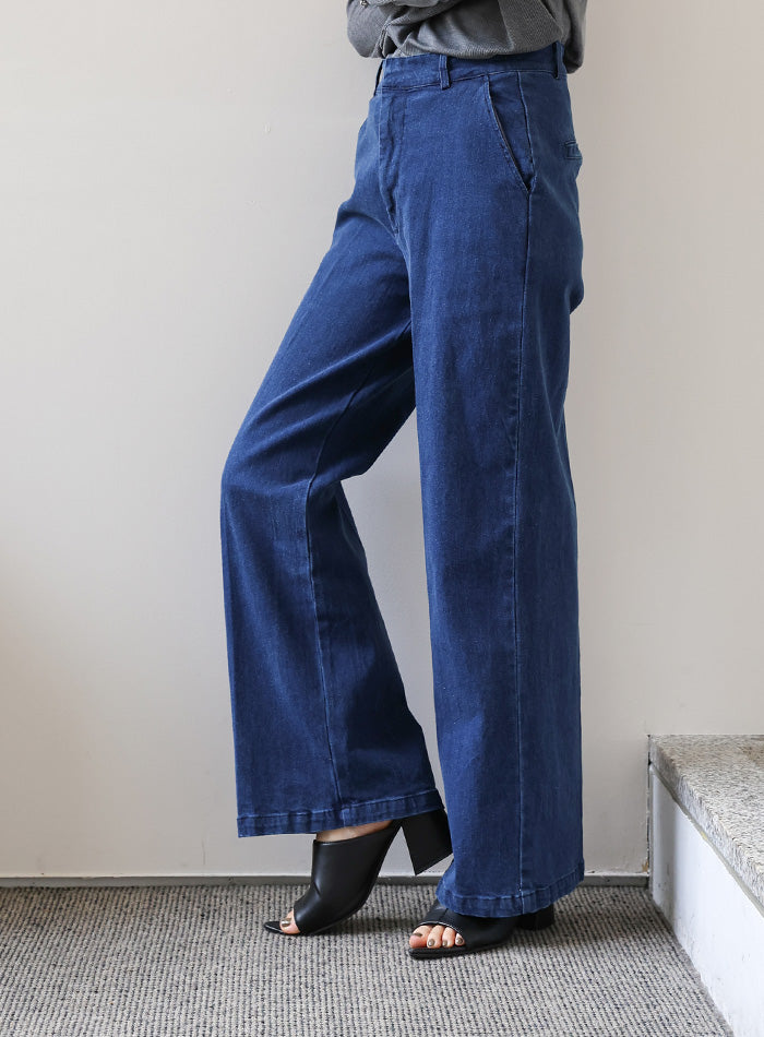 【Et】セミフレアデニムパンツ【SALE】