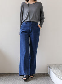 【Et】セミフレアデニムパンツ【SALE】