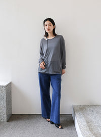 【Et】セミフレアデニムパンツ【SALE】