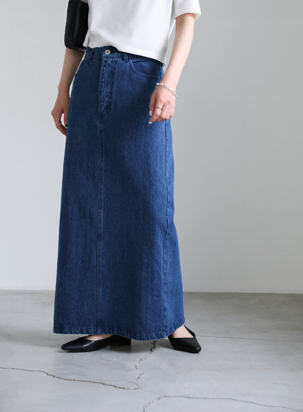 デニムロングタイトスカート【SALE】