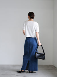 デニムロングタイトスカート【SALE】