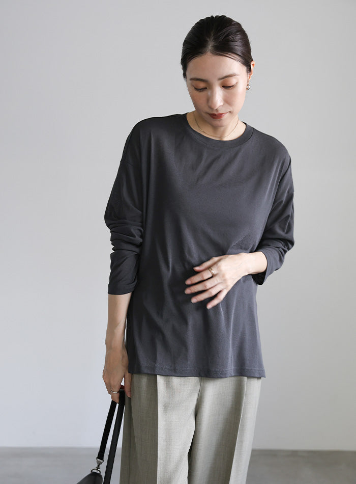 スラブシアークルーネックトップス – SELECT MOCA