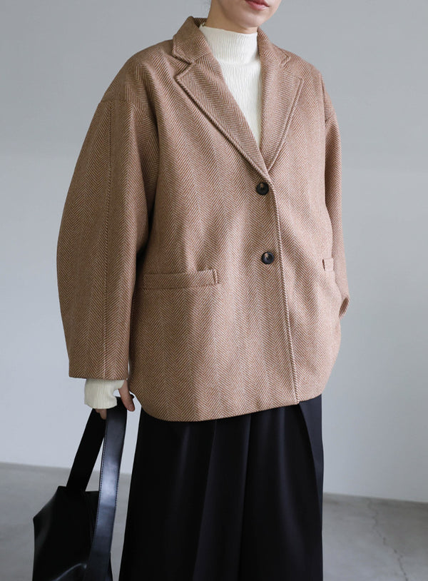 ヘリンボーンカーブスリーブジャケット