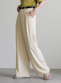 タックストレートパンツ