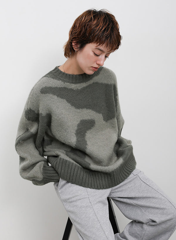 ニュアンス柄シャギーニット