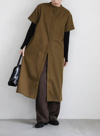 ノーカラーフライフロントデザインワンピース【by SON】