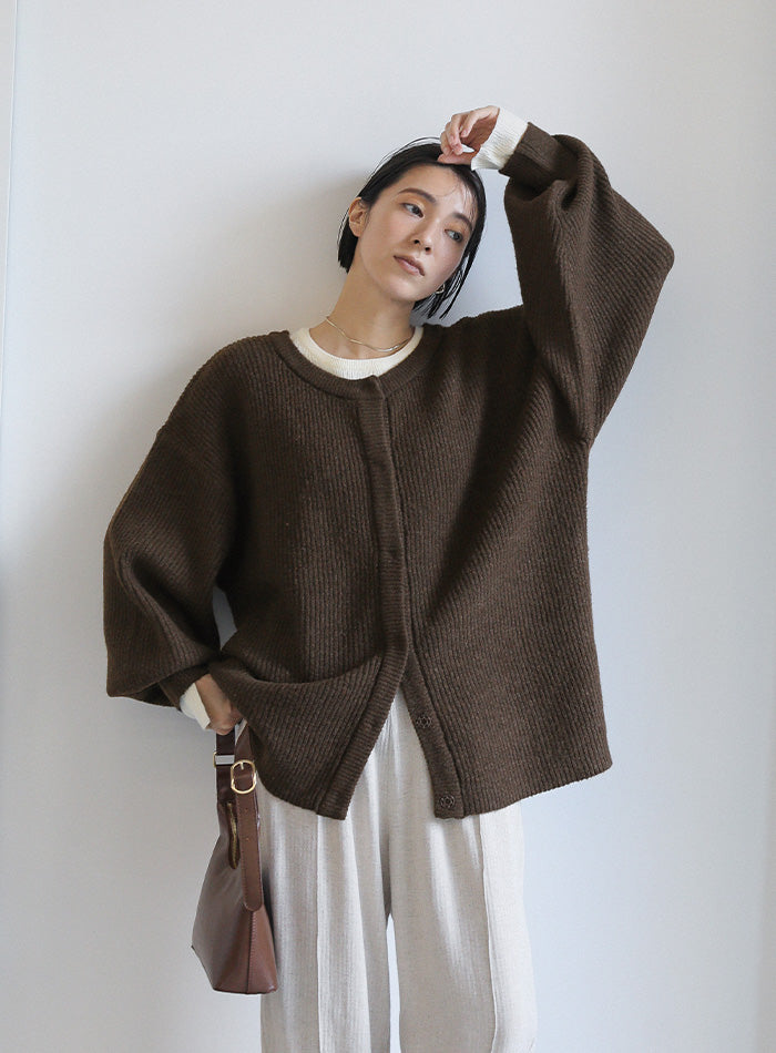 2WAYボリュームスリーブニットカーディガン