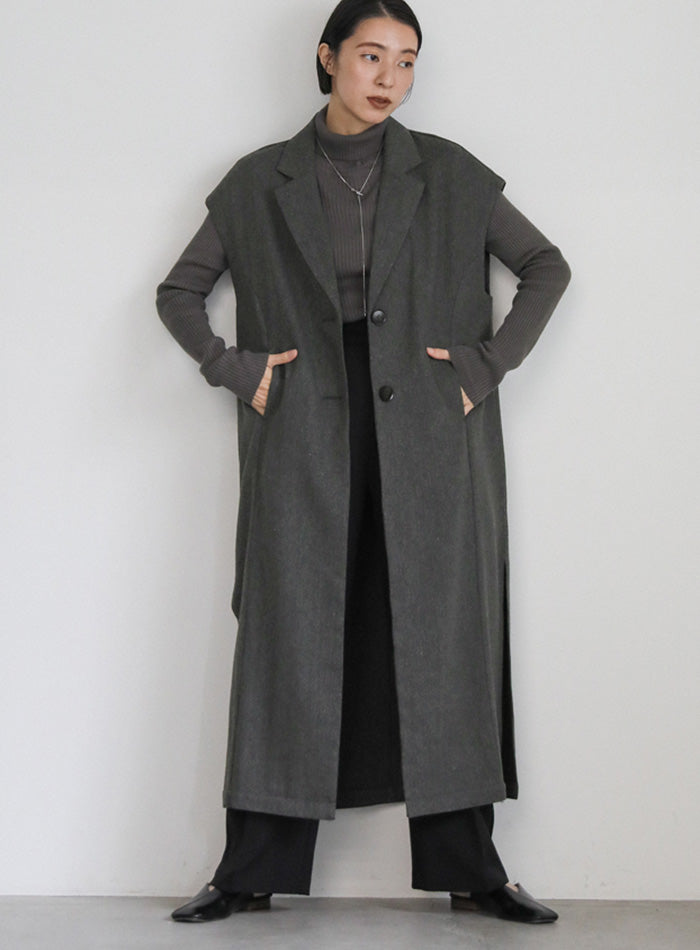 ヘリンボーンロングテーラードジレ – SELECT MOCA